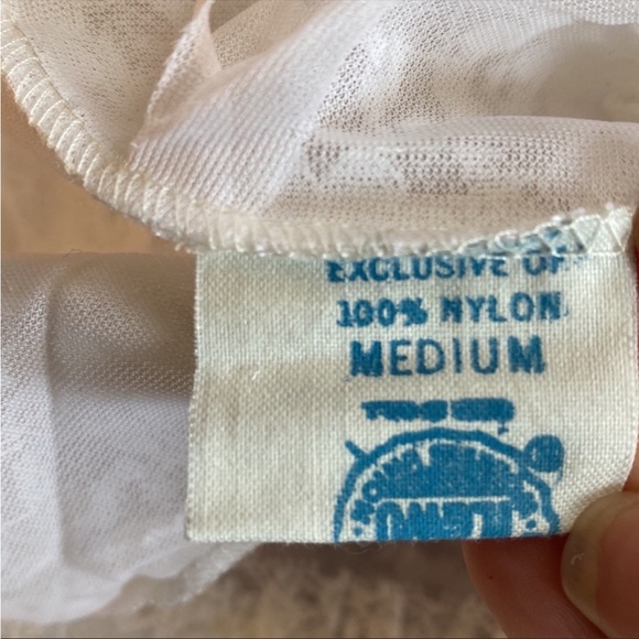 VTG Deadstock White Nylon Lace Wedding Peignoir Robe - Picture 12 of 12